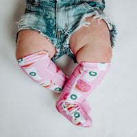 PINK Coffee & Donuts Knee High Socks