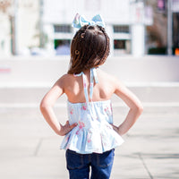 Baby Blue Shabby Chic "That Bow Though" Top