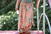 Coral Floral Maxi Skirt