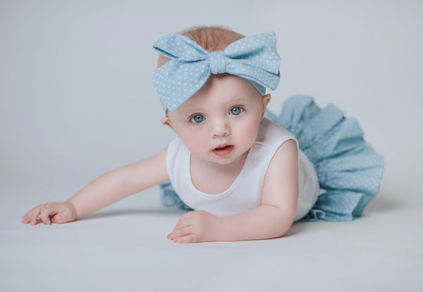 Baby Blue Tiny Dot Bloomer Skirt