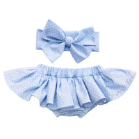 Baby Blue Tiny Dot Bloomer Skirt