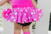 Pink Polka Dot & Black Bloomer Skirt