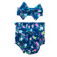 Navy & Hot Pink Floral High Waisted Bloomers