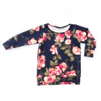 Coral & Navy Floral Sweater