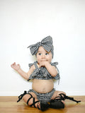 Tiny Black Houndstooth Baby Doll Top