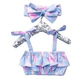 Baby Blue Floral Tiny Dot Baby Doll Top