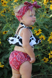 Cow Print Baby Doll Top