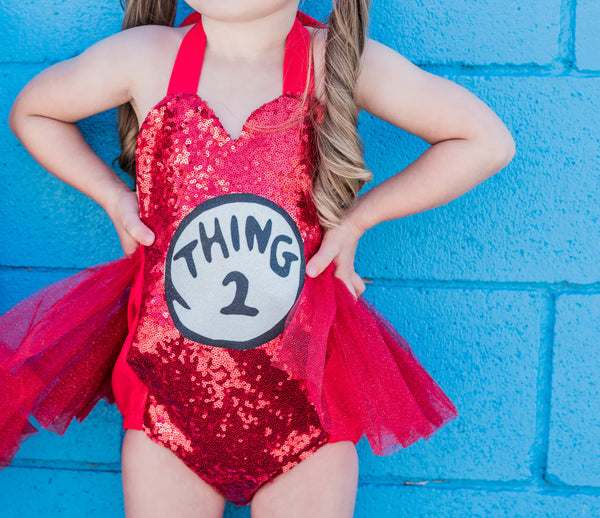 Dr. Seuss THING 2 inspired Romper