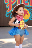 Royal Blue "Woody" Toy Story Inspired Romper