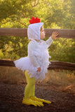 WHITE Faux Feather Chicken inspired Romper