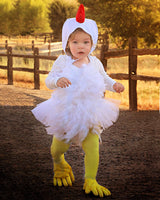 WHITE Faux Feather Chicken inspired Romper