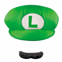 Mario Bros LUIGI Hat & Mustache