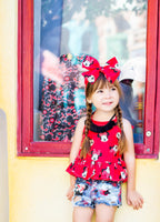 Classic Red Minnie Ruffled Halter Top