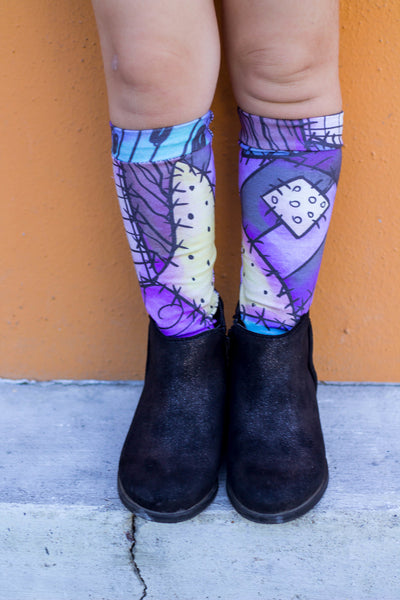 Sally patchwork inspired Knee High Socks