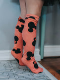 Red/Blk Minnie Knee High Socks