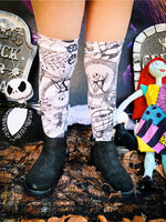 Nightmare Before Xmas Black/White Knee High Socks