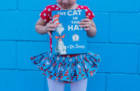 Blue Cat in the Hat Polka Dot Bloomer Skirt