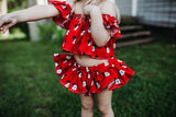 Red Mickey Heads Bloomer Skirt