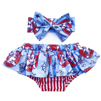 Baby Blue Sailor Mickey & Minnie Stripe Bloomer Skirt