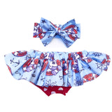 Baby Blue Sailor Mickey & Minnie Polka Dot Bloomer Skirt