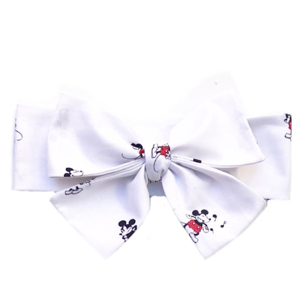 White Tossed Mickey Head Wrap
