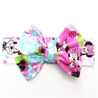 Pink & Teal Minnie Head Wrap