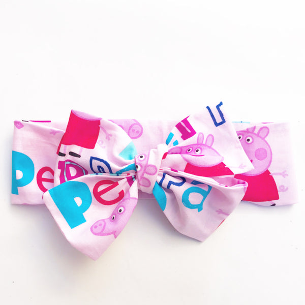 Light Pink Peppa Pig Head Wrap