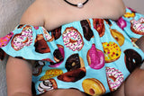 Colorful Donut Flutter Sleeve Top