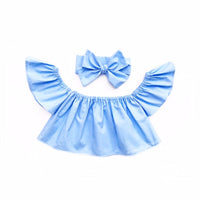 Baby Blue Flutter Sleeve Top