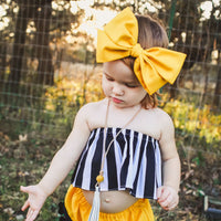 Black Stripe Crop Top