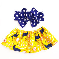 Mustard & Navy Deer Crop Top