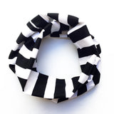 Black & White Stripe Infinity Scarf