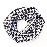 Black & White Houndstooth Infinity Scarf