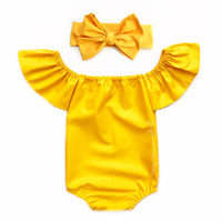 Yellow Canary Flutter Sleeve Romper