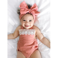 Coral & Lace Tiny Polka Dot Romper