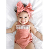 Coral & Lace Tiny Polka Dot Romper