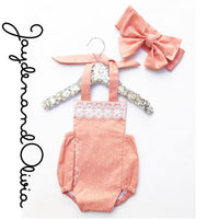 Coral & Lace Tiny Polka Dot Romper