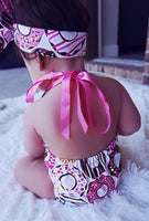 White Sprinkle Donut Bubble Romper