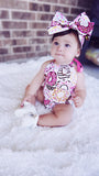 White Sprinkle Donut Bubble Romper