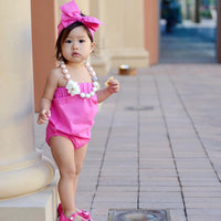 Solid Hot Pink Strapless Romper