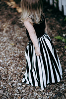 Med Black Stripe Maxi Skirt