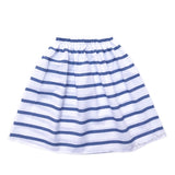 Navy Striped COTTON Maxi Skirt