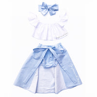 Baby Blue Tiny Dot Cape Skirt