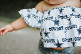 White Dallas Cowboys Flutter Sleeve Top