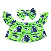 Lime Green Seattle Seahawks Flutter Sleeve Top