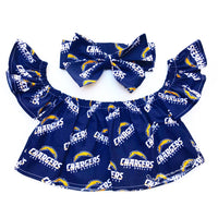 Los Angeles Chargers Flutter Sleeve Top