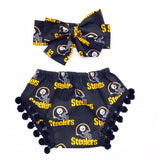 Black Steelers Pom Pom Shorties