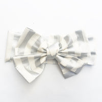 Metallic Silver Stripe Head Wrap