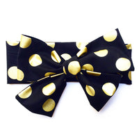 Black & Gold Lrg Polka Dot Head Wrap