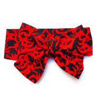 Black & Red Damask Head Wrap